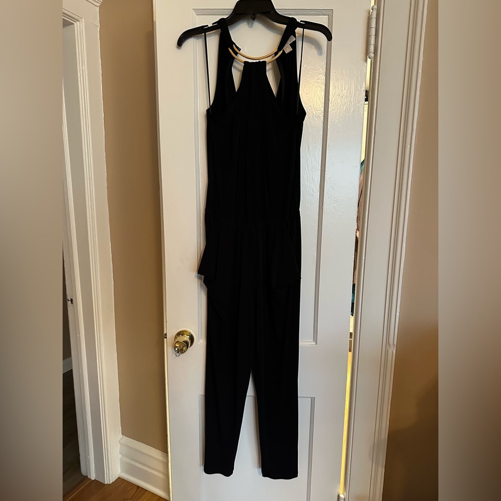 MK black with collar detail jump suit
